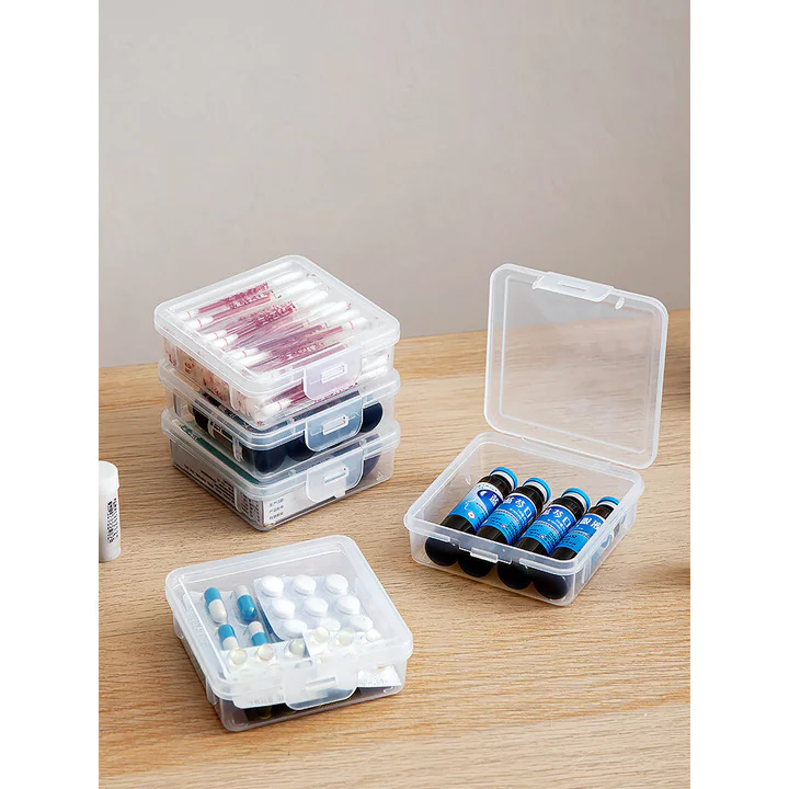 Di Động Mini Nhựa Hộp Đựng Thuốc Bông Hộp Tăm Hộp Đựng Thuốc Sơ Cứu Lưới Sắp Xếp Lưu Trữ Từ Trung Quốc