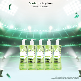 Bộ 5 chai Sữa Tắm Gội Trẻ Em Lactacyd Baby Extra Milky Làm Sạch Dịu Nhẹ và Dưỡng Ẩm Vượt Trội 500ml/chai