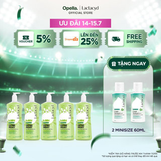 Bộ 5 Chai Sữa Tắm Gội Trẻ Em Lactacyd Baby Extra Milky Làm Sạch Dịu Nhẹ và Dưỡng Ẩm Vượt Trội Size Jumbo 800ml Cho Bé