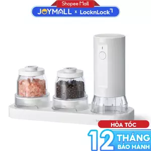 Bộ Máy Xay Muối Tiêu Cốc Đôi LocknLock CKO119WHT, Có Đèn Led Tự Động, Lưỡi Xay Bằng Sứ, Hàng Chính Hãng - JoyMall