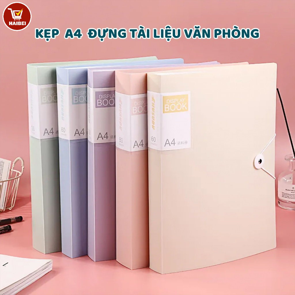 Bìa hồ sơ A4, dụng cụ sắp xếp bài thi cho học sinh, các ngăn chứa trong mờ, chống thấm nước và chống bụi