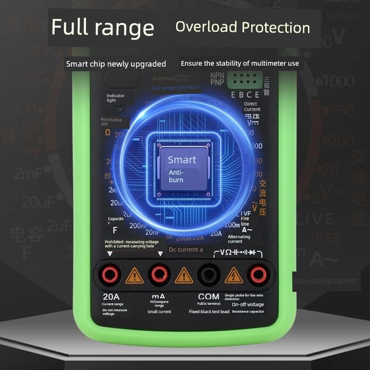 Đồng hồ vạn năng kỹ thuật số 9205Pro có thể sạc lại Đồng hồ vạn năng thông minh chống cháy thông minh có độ chính xác cao Đồng hồ vạn năng đa chức gia đình