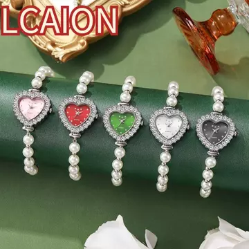 Đồng hồ đeo tay LCAION, Đồng hồ đeo tay bằng da mặt số hình trái tim Đồng hồ thạch anh nữ, Đồng hồ đeo tay dây rút bằng kim cương giả đơn giản dành cho nữ