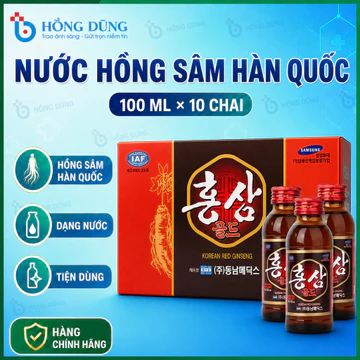 Sâm Hoàng Diệu - Nước hồng sâm chai Hàn Quốc 6 năm tuổi Dongnam hộp 100ml x 10 chai