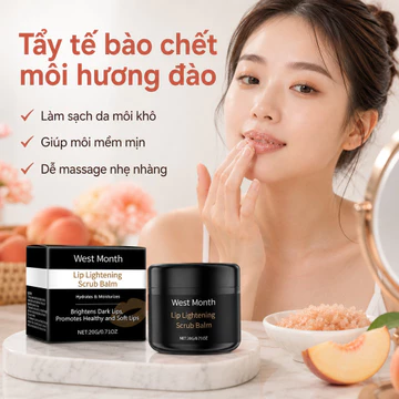 Tẩy tế bào chết môi West Month 20g | Kem tẩy da chết môi dưỡng ẩm, làm hồng môi, giảm thâm môi, môi mềm mịn căng mọng