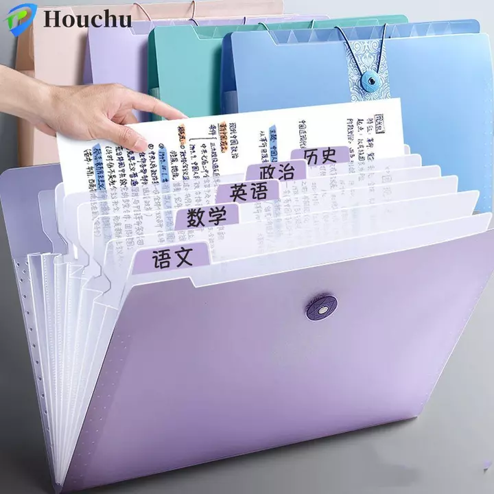 HOUCHU Nộp Sản Phẩm 12 Túi Di Động Sinh Viên Văn Phòng Phẩm Văn Phòng Giấy Kiểm Tra Thư Mục Phân Loại Lưu Trữ Đồ Dùng Văn Phòng Đồ Dùng Học Tập Văn Phòng Túi Organ