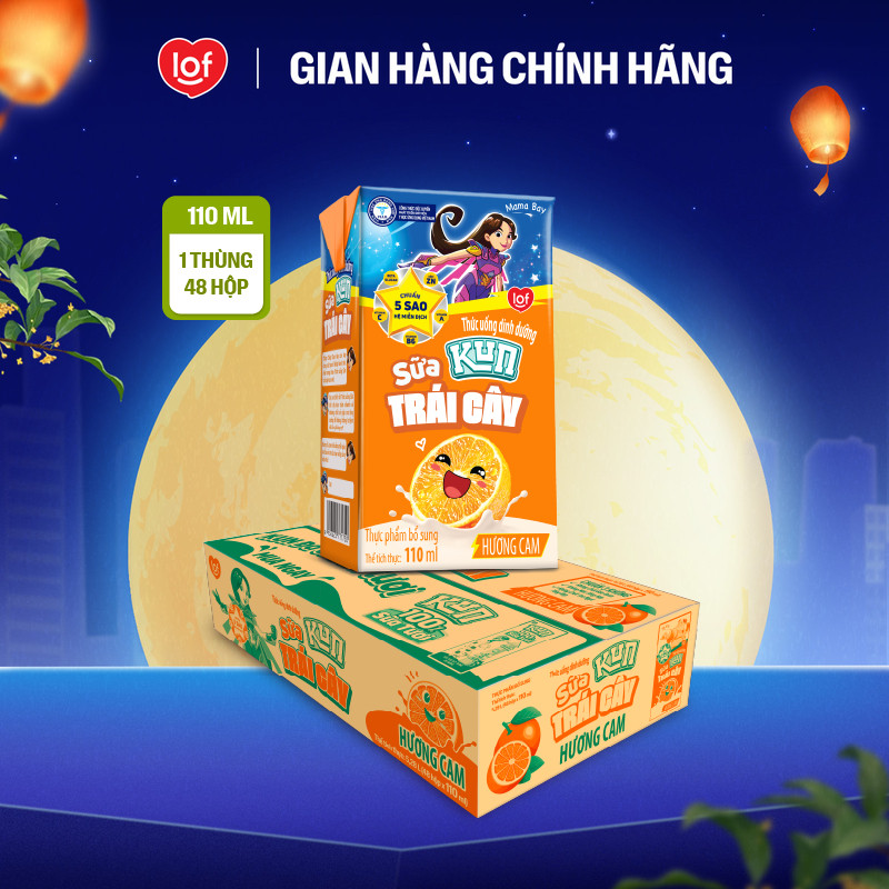 Sữa trái cây KUN vị cam thùng 48 hộp x 110ml