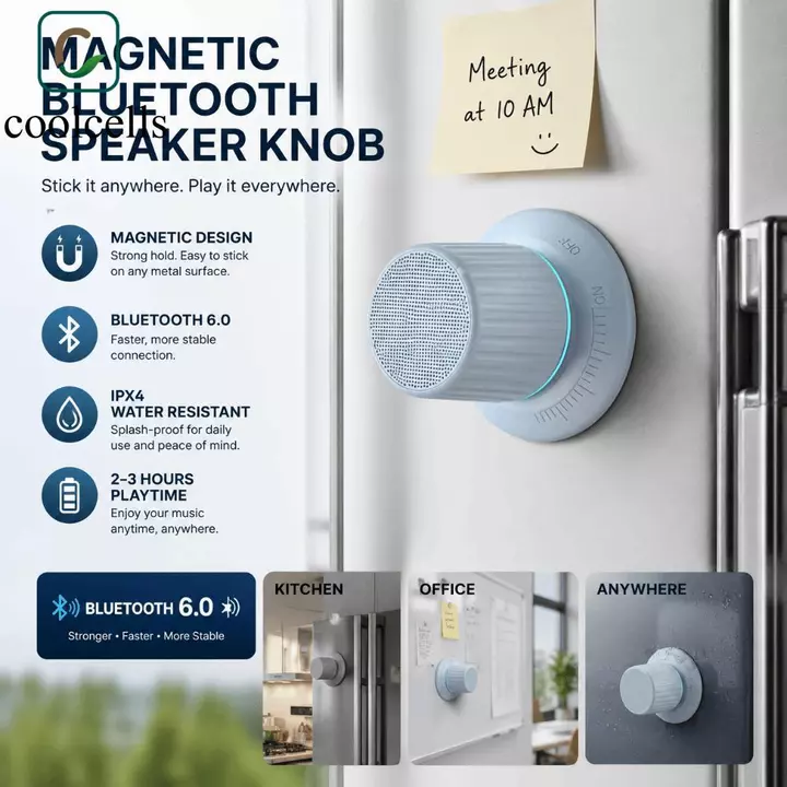 Loa Bluetooth không dây mini COOLCELLS, Giá đỡ điện thoại Loa Bluetooth di động, Tuổi thọ pin dài 2 trong 1 đa chức năng Loa Bluetooth mini chống nước sử dụng trên ô tô