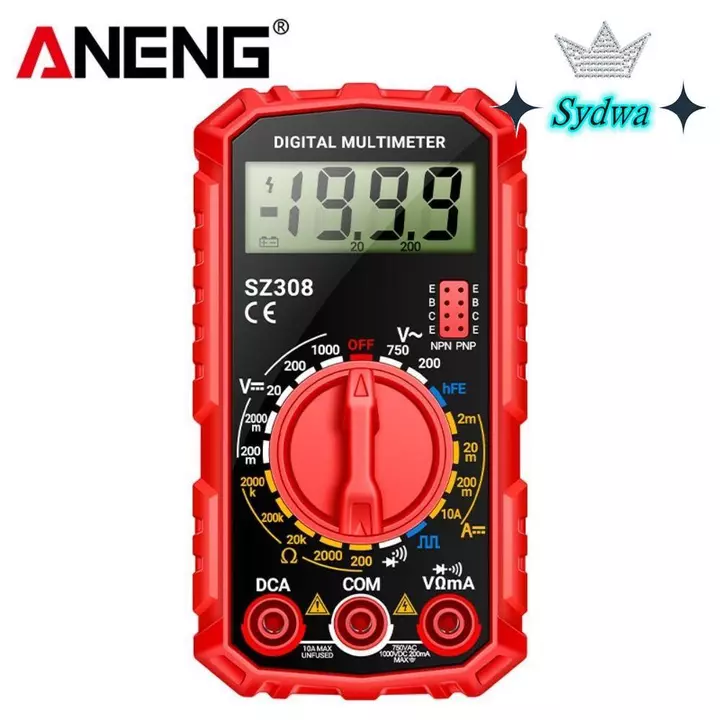 Đồng hồ vạn năng phạm vi tự động SYDWA, 1999 Đếm Đồng hồ vạn năng kỹ thuật số phạm vi tự động, Sóng vuông độ chính xác cao HFE Kiểm tra Buzzer Đồng hồ vạn năng AC DC