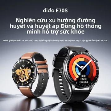 Đồng hồ thông minh DiDo màn hình lớn đo đường huyết huyết áp axit uric nhịp tim gọi điện, mỏng nhẹ thể thao sức khỏe