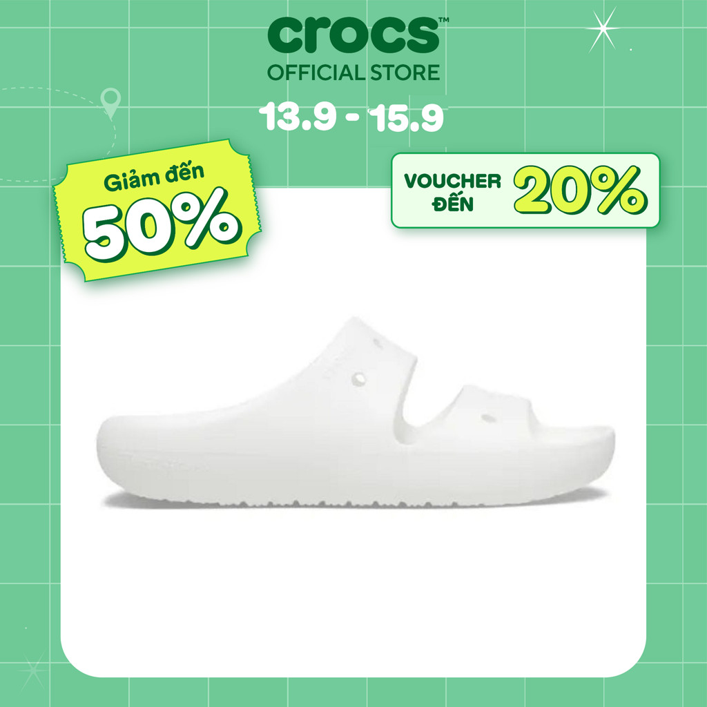 Dép Xăng Đan Unisex Crocs Classic V2 - White - 209403-100