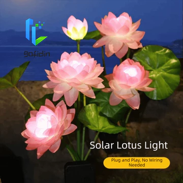 Đèn sen năng lượng mặt trời GOFIDIN, 3 đèn LED cắm đèn LED bãi cỏ, Đèn trường Đèn LED chạy bằng năng lượng mặt trời Thiết kế hoa sen Đèn sân vườn Trang trí bãi cỏ