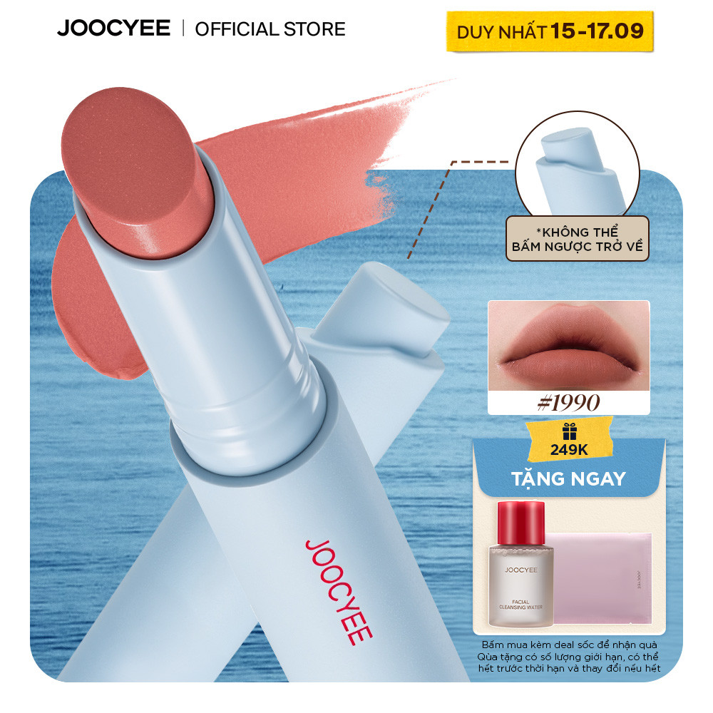 Son bấm lì JOOCYEE Velvet Rouge dạng thỏi mịn lì lâu trôi bền màu 3g - DEAL SỐC