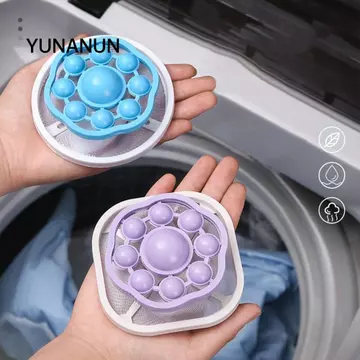 Bộ lọc máy giặt YUNAUN, Máy bắt tóc lông gia dụng Túi lọc bóng giặt, Nâng cấp dụng cụ làm sạch có thể tái sử dụng Túi lưới lọc sản phẩm sạch cho gia đình & sinh hoạt