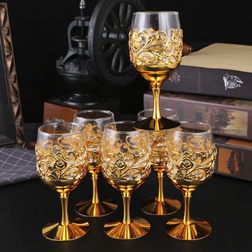 Cao Cấp Rượu Thủy Tinh Kim Loại Thủy Tinh Rượu Ly Trắng Rượu Ly Sáng Tạo Pha Lê Thủy Tinh Tinh Tinh Thần Thủy Tinh Sip Thủy Tinh Hộ Gia Đình Bộ Rượu