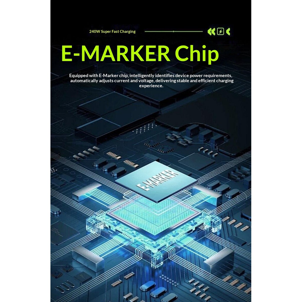 Cáp sạc nhanh FMAT 240W Type-C có Chip cho iPhone iPad Huawei Xiaomi Sạc siêu nhanh – ảnh mô tả chi tiết 5