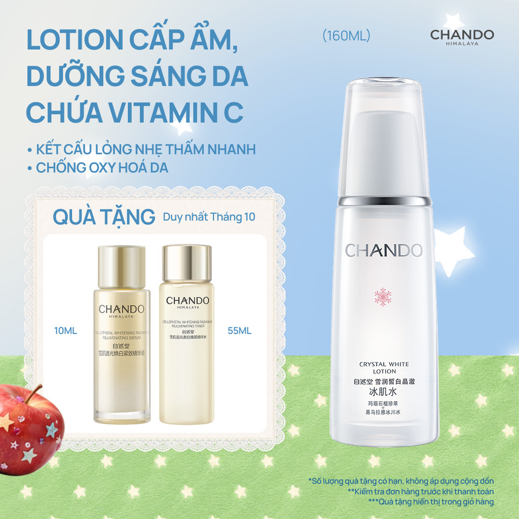Dung dịch Dưỡng trắng & Cấp ẩm Pha lê CHANDO Himalaya 160ml (Lotion)
