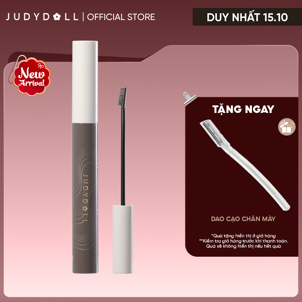 [MỚI] Mascara Lông Mày Đầu Lược JUDYDOLL Longwear Browcara Che phủ cao Đổi màu chân mày Chuốt định hình 4,5g