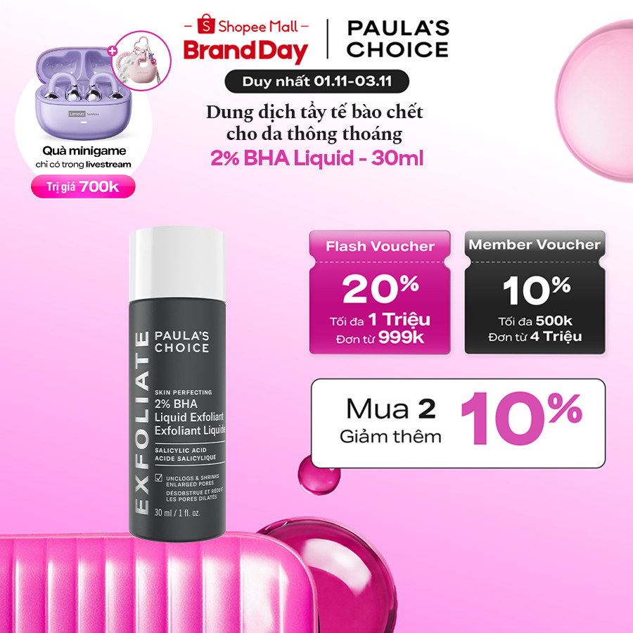 Dung dịch loại bỏ tế bào chết giảm mụn Paula's Choice Skin Perfecting 2% BHA Liquid Exfoliant 30ml 2016