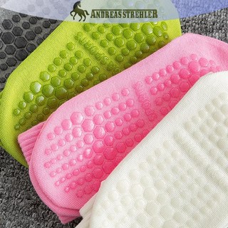 Onetimingfine Đơn Giản Màu Trơn Giữa Bắp Chân Tất Tập Yoga Pilates Tất Silicon Chống Trơn Trượt Thể Dục Trong Nhà Khiêu Vũ Tập Gymnastic Tất VN