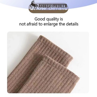 Onetimingfine Giữ ấm và lạnh ngoài trời Tất nữ màu trơn Thời trang Kaki Nâu trắng Cotton Tất cho bé gái Hàn Quốc VN