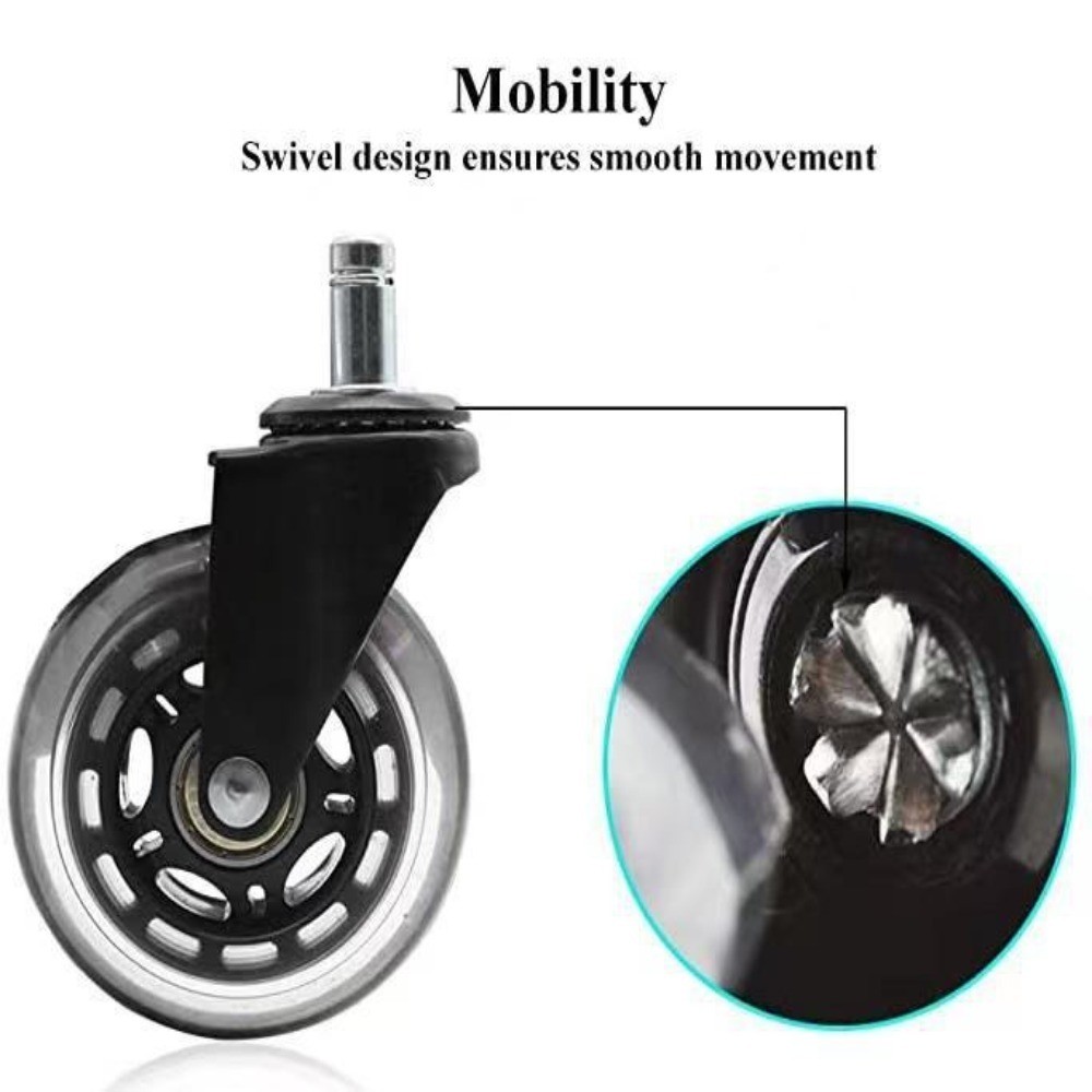 SAIA 5 Chiếc Bánh Cao Su, Bánh Xe Thay Thế 2.5 Inch / 3 Inch Ghế Văn Phòng Bánh Xe, Phần Cứng Nội Thất Bền Đẹp PU Tắt Tiếng Xoay Caster Ghế Văn Phòng Tại Nhà
