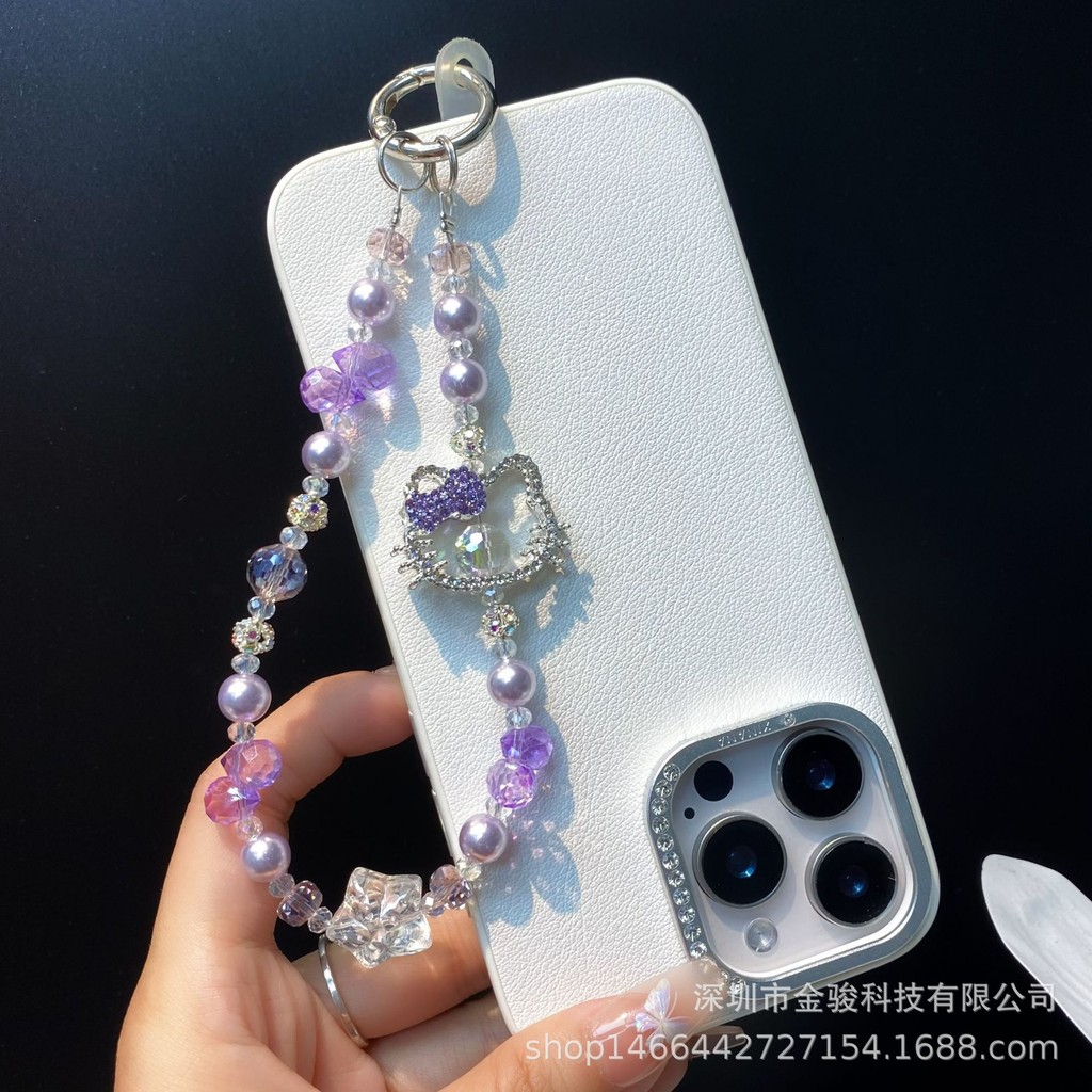 Phụ kiện điện thoại di động Hoạt hình Kim cương giả dễ thương kt Cat Đính cườm Dây chuyền điện thoại di động ccd Dây buộc máy ảnh Dây buộc điện thoại di động Ngôi sao tự làm Dây buộc pha lê Chống thất lạc Điện thoại di động chống sốc phổ thông