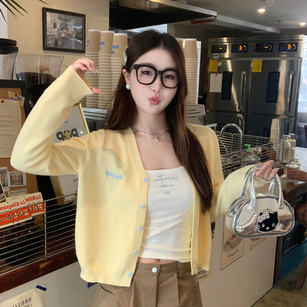 SUXI Áo len dệt kim cổ điển giản dị dành cho nữ mùa thu mới 251014