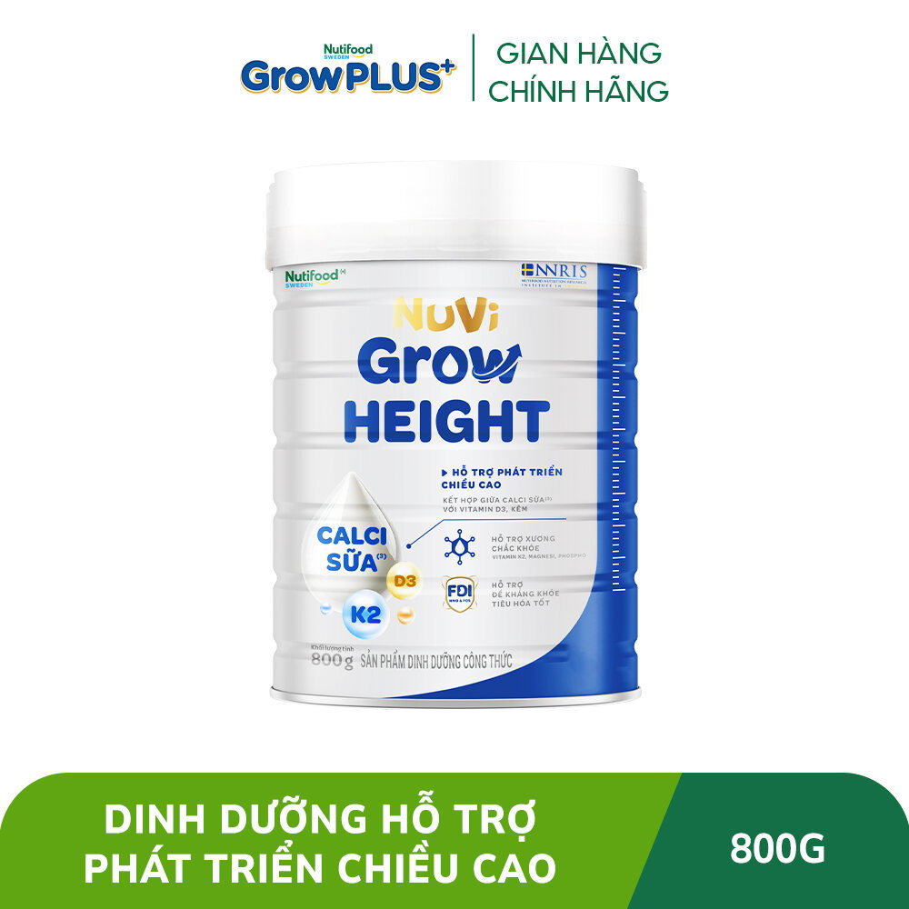 Sữa Bột Nuvi Grow Height phát triển chiều cao Trên 1 tuổi Lon 800g