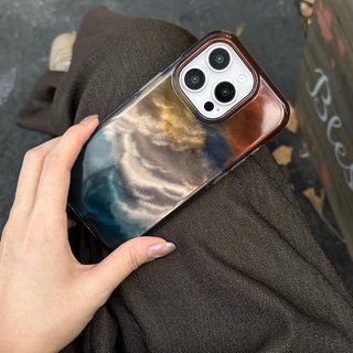 Vỏ cứng Tương thích với iPhone 13 14 14Pro 14ProMax 15 15Pro 15ProMax 16 16Pro 16ProMax 17 17Pro 17ProMax 17ProMax 17Air Ink Wash Vỏ hoa văn pha trộn