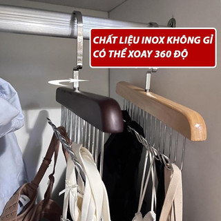 Móc treo đồ lót, cà vạt, thắt lưng, áo dây đa năng - 8 móc, xoay 360 độ