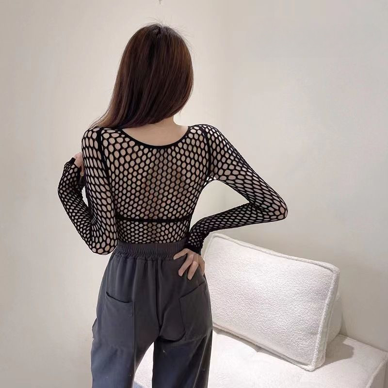Milyfashion Áo Ren Jacquard Dài Tay với Nơ Gợi Cảm, Phù Hợp Xu Hướng Y2K