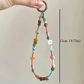Hoa Xuất Hiện Móc Khóa Tốt Điện Thoại Quyến Rũ Dây Đeo Điện Thoại Bạc Ngôi Sao Hạt Dây Treo Vòng Tay