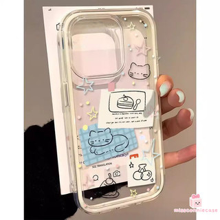 Ốp Lưng Cho Iphone 17 16 14 13 15 11 12 Pro Max Air XS XR X Max 14 16 15 Plus Nhiều Màu Sắc Chấm Bi Đơn Giản Dễ Thương Mèo Con Ngôi Sao Graffiti Sang Trọng 2 Trong 1 Ốp Lưng