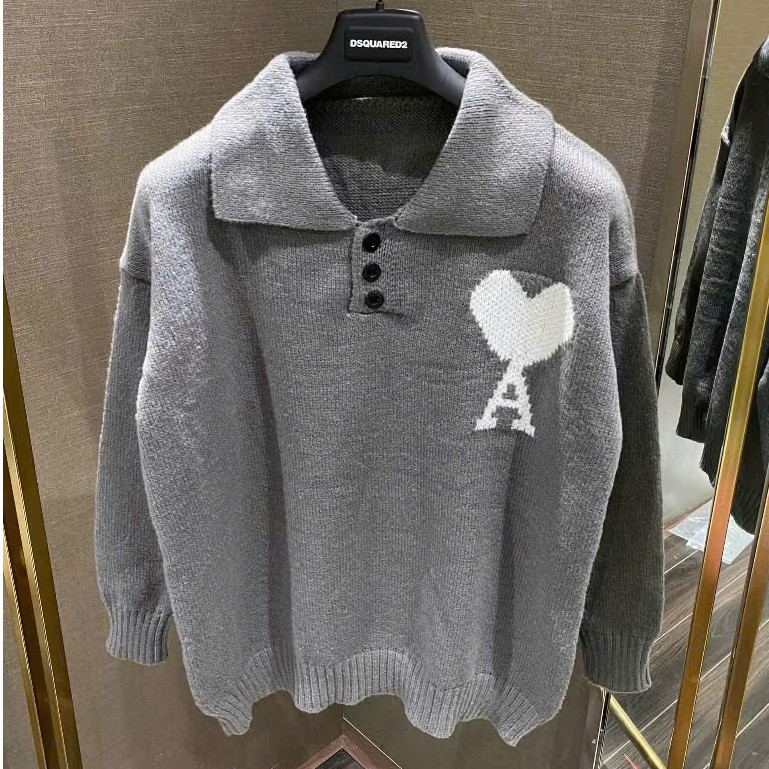 Áo Len Cổ Polo Chữ A Trái Tim KCloset Áo Polo Dày Dặn Dáng Rộng Nam Nữ NA41
