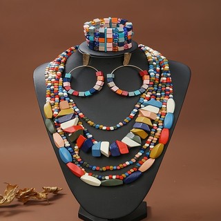 Vòng cổ hạt gỗ Bohemian handmade, cá nhân hóa - Phù hợp làm phụ kiện thời trang cho kỳ nghỉ