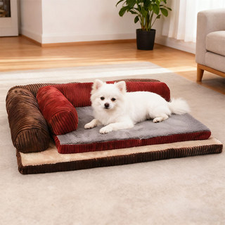 Giường cho chó Giường cho mèo - Giường Sofa chỉnh hình sang trọng ấm áp cho chó, Tổ ngủ bằng vải nhung có thể giặt được cho chó nhỏ vừa và lớn