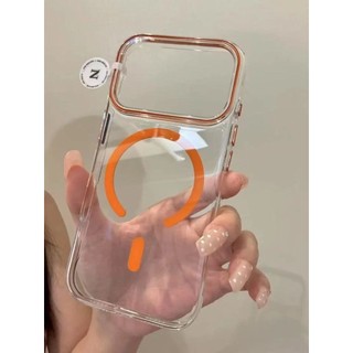 Ốp điện thoại hút từ tính trong suốt acrylic sang trọng cho iPhone17 16 15 14 13 Pro Max bảo vệ camera chống sốc chống rơi mặt sau cứng