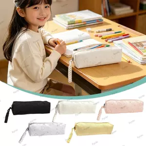 Bút chì PYCOU, Túi đựng bút vải in hình trái tim, Túi đựng bút chì dung tích lớn bền bỉ dành cho học sinh