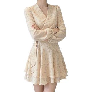 Váy hoa phong cách Hàn Quốc dành cho nữ, mẫu mới xuân hè với thiết kế thắt eo tôn dáng thanh lịch