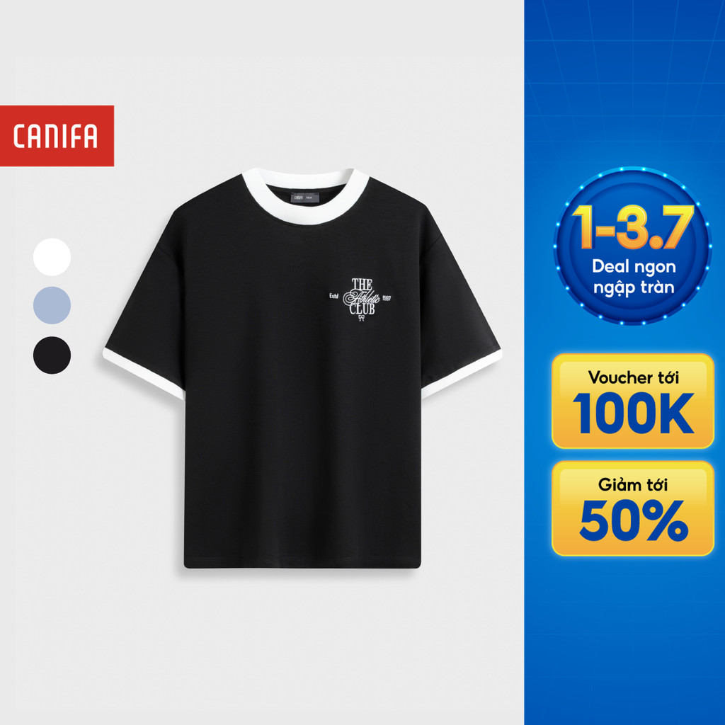 Áo phông nữ CANIFA áo thun cotton 100% mềm mát cổ tròn cộc tay 6TS26S014