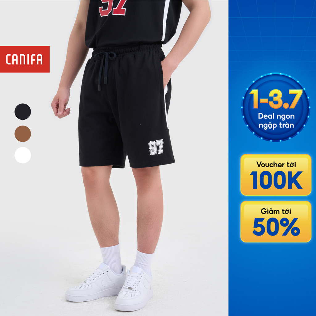 Quần short nam dáng thể thao CANIFA interlock cotton mềm mại thoải mái vận động 8BS25S021