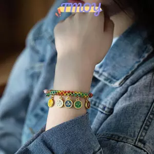 TMOY Vòng Tay Handmade Dây Nhiều Màu Sắc Móc Tay Năm Cách Của Sự Giàu Có Lắc Tay Có Thể Điều Chỉnh Dây Kéo Trang Sức Quà Tặng TMOY