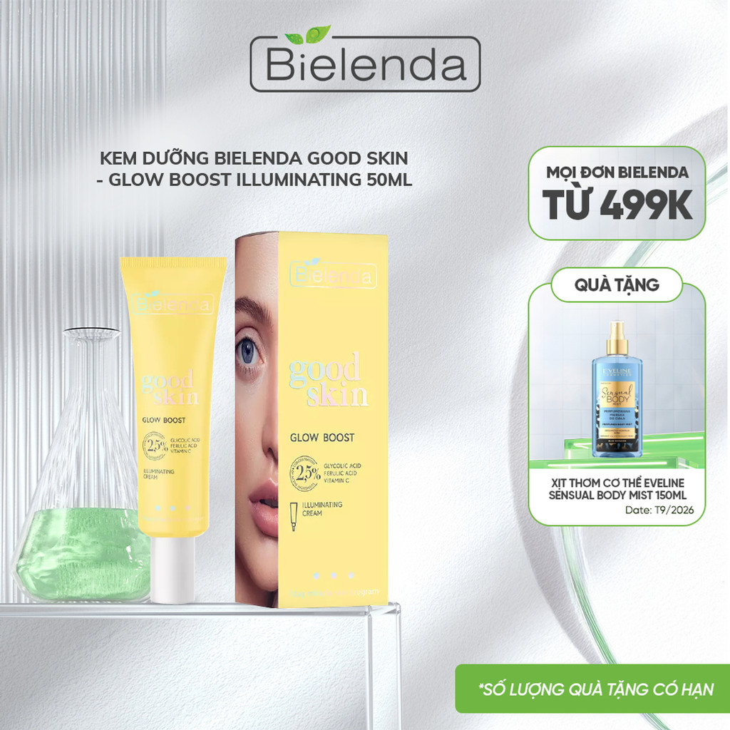 Kem dưỡng Bielenda Good Skin - Glow Boost Illuminating dưỡng trắng, làm mờ thâm nám, tàn nhang 50ml