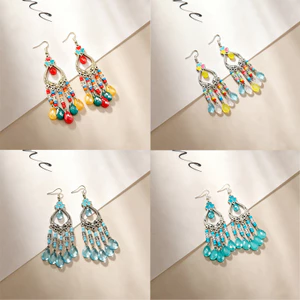Phong Cách Dân Tộc Nhẹ Sang Trọng Cao Cấp Dài Giọt Nước Bông Tai Bohemian Tua Rua Hàng Ngày Phù Hợp Với Bông Tai