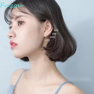 FUJIOU Vòng Bông Tai Nhỏ Tối Giản Tròn Sụn Tragus Xoắn Tai Trang Sức