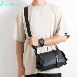 Túi đeo chéo Nylon FUJIZOU, Túi hình trụ Túi đeo chéo màu đen, Túi vải Oxford thời trang Chữ tròn đa chức năng Satchel Cắm trại
