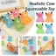 QEARY Đồ Chơi Squishy Hình Bò Hoạt Hình, Cá Vàng Nhiều Màu Sắc, Cảm Giác Sáng Tạo, Phục Hồi Chậm, Giảm Lo Âu