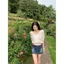 Mùa hè Trắng Cổ Tròn Phong Cách Mới Jacquard 2026 Pháp Tính Khí Áo Sơ Mi Ren Tay Ngắn Rời Áo Sơ Mi Top Nữ