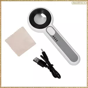 Ống kính kính kính phóng đại chiếu sáng 60X cầm tay cầm tay với 8 đèn LED hỗ trợ đọc sách cho người cao tuổi